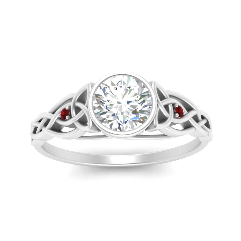 Celtic Bezel Round Engagement Ring