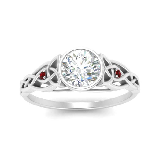 Celtic Bezel Lab Round Diamond Engagement Ring