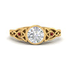 Load image into Gallery viewer, Celtic Bezel Lab Round Diamond Engagement Ring