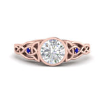 Load image into Gallery viewer, Celtic Bezel Round Engagement Ring
