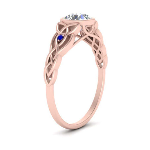 Celtic Bezel Lab Round Diamond Engagement Ring