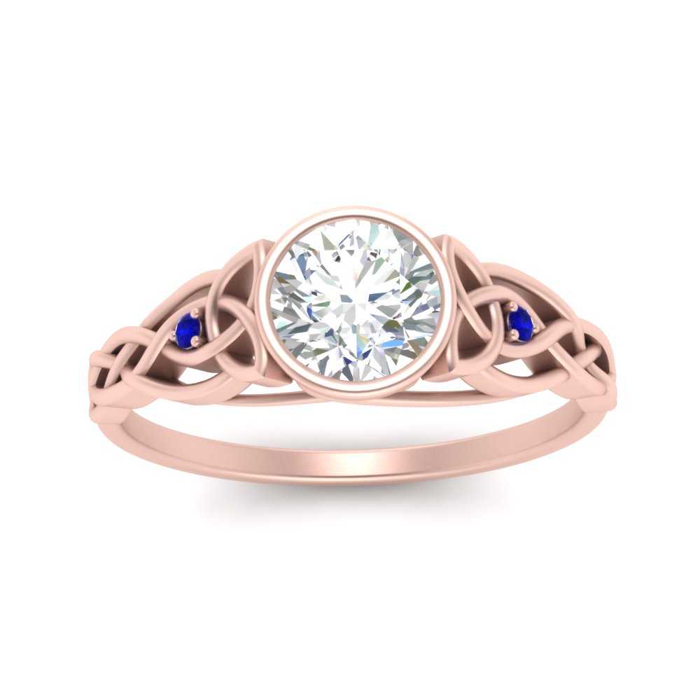 Celtic Bezel Round Engagement Ring