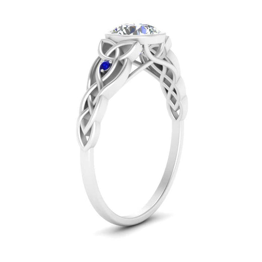Celtic Bezel Lab Round Diamond Engagement Ring