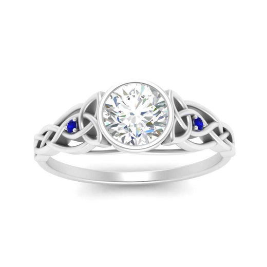 Celtic Bezel Lab Round Diamond Engagement Ring