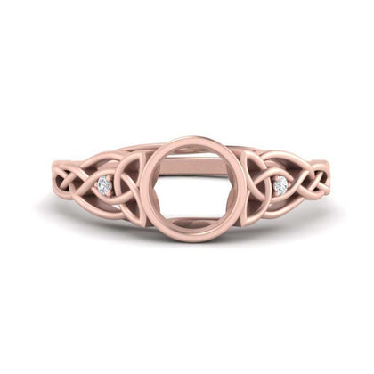 Celtic Bezel Semi Mount Engagement Ring