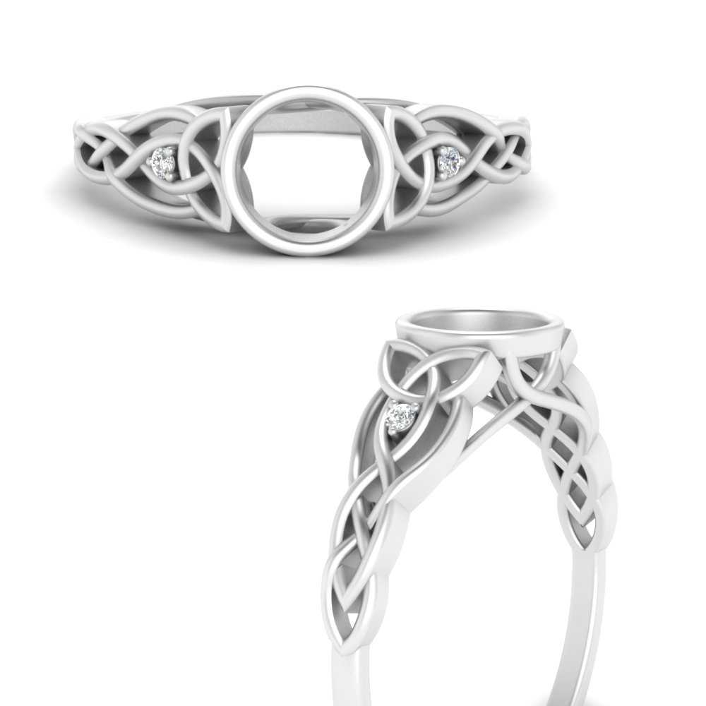 Celtic Bezel Semi Mount Engagement Ring