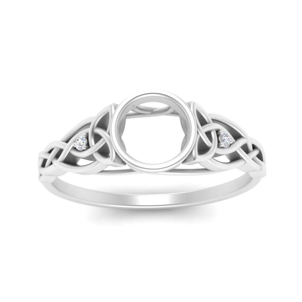 Celtic Bezel Semi Mount Engagement Ring