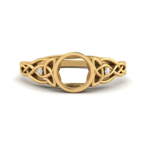 Celtic Bezel Semi Mount Engagement Ring