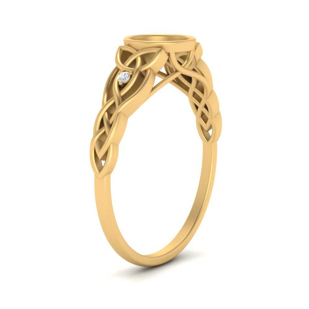 Celtic Bezel Semi Mount Engagement Ring