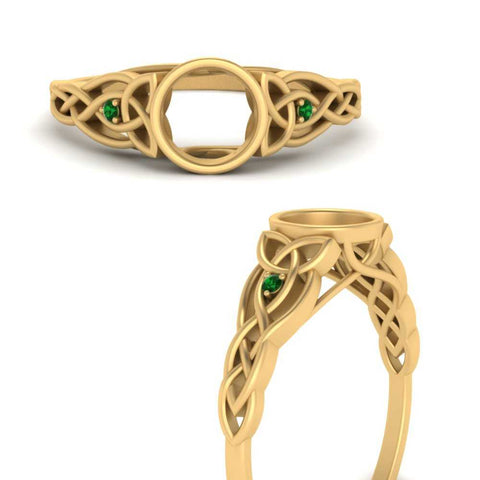 Celtic Bezel Semi Mount Engagement Ring