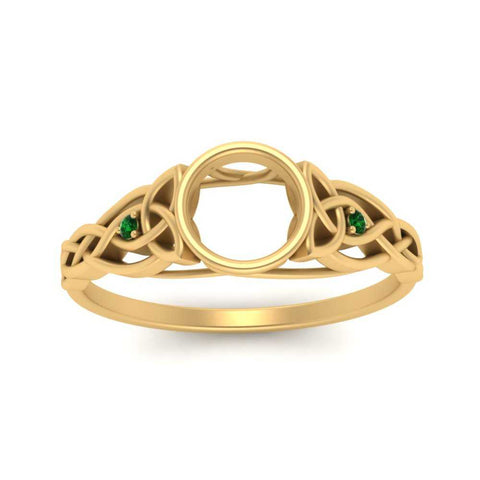 Celtic Bezel Semi Mount Engagement Ring
