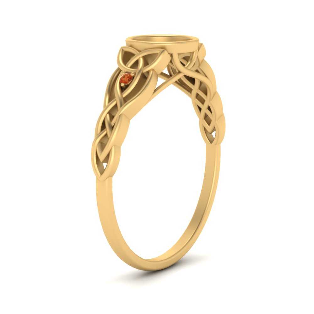 Celtic Bezel Semi Mount Engagement Ring