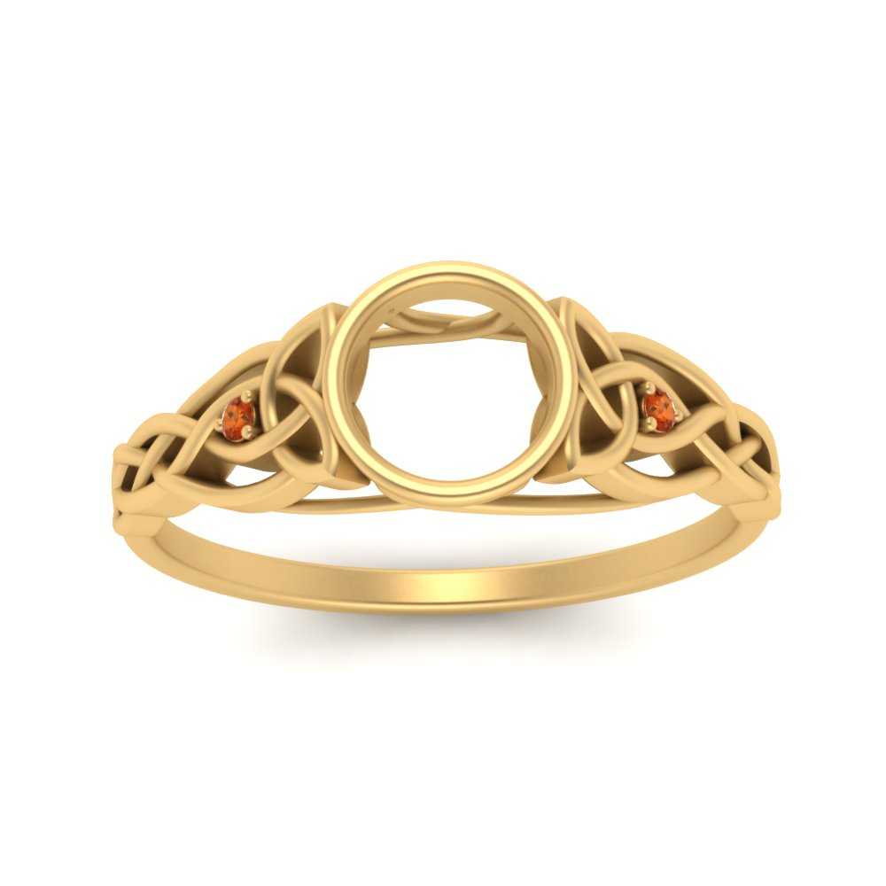 Celtic Bezel Semi Mount Engagement Ring