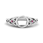 Load image into Gallery viewer, Celtic Bezel Semi Mount Engagement Ring
