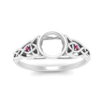 Load image into Gallery viewer, Celtic Bezel Semi Mount Engagement Ring
