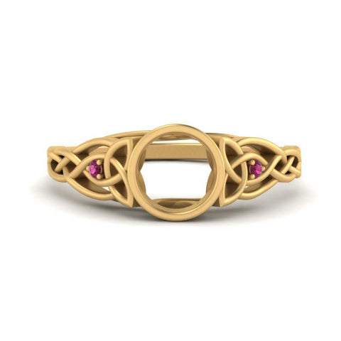 Celtic Bezel Semi Mount Engagement Ring