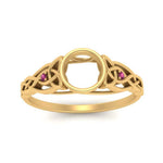 Load image into Gallery viewer, Celtic Bezel Semi Mount Engagement Ring
