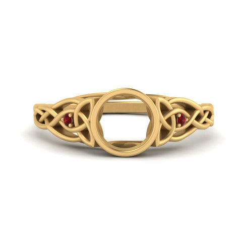 Celtic Bezel Semi Mount Engagement Ring