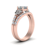 Load image into Gallery viewer, celtic-cushion-cut-diamond-wedding-ring-set-in-rose-gold-FDENS2255B1CUANGLE2-NL-RG_d0a65674-99ab-4dc8-991b-b933e0c02086?v=1757065024
