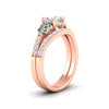 Load image into Gallery viewer, Cushion Lab Grown Two Tone Celtic Bridal Ring Set