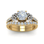 Load image into Gallery viewer, celtic-cushion-cut-diamond-wedding-ring-set-in-yellow-gold-FDENS2255B1CUANGLE5-NL-YG_2c791d5a-fd76-44a0-8e0c-32308a22f8fc?v=1757065044
