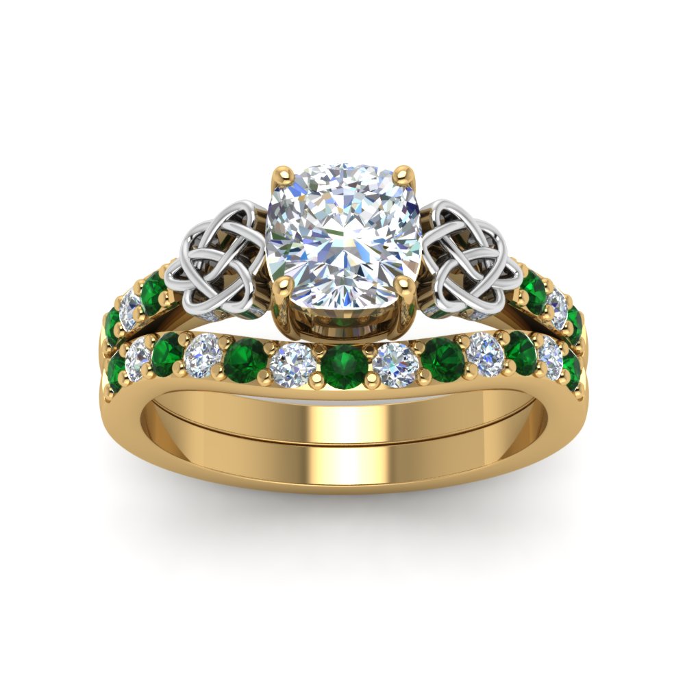 celtic-cushion-cut-diamond-wedding-ring-set-with-emerald-in-yellow-gold-FDENS2255B1CUGEMGRANGLE5-NL-YG_f82f722d-fae1-4b95-83e8-2eb6fc2b141d?v=1757065024