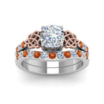 Load image into Gallery viewer, celtic-cushion-cut-diamond-wedding-ring-set-with-orange-sapphire-in-white-gold-FDENS2255B1CUGSAORANGLE5-NL-WG_ddd321ad-f70c-47e5-88fb-468f559c6a6e?v=1757065024

