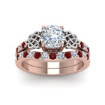 Load image into Gallery viewer, celtic-cushion-cut-diamond-wedding-ring-set-with-ruby-in-rose-gold-FDENS2255B1CUGRUDRANGLE5-NL-RG_43743050-e7f3-4dfe-b2d7-bd3549b6b872?v=1757065045
