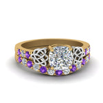 Load image into Gallery viewer, celtic-cushion-cut-diamond-wedding-ring-set-with-violet-topaz-in-yellow-gold-FDENS2255B1CUGVITO-NL-YG_b3f58ff0-cb3a-4b8c-9914-7796f7044bbc?v=1757065045
