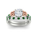 Thumbnail 58 - celtic-cushion-cut-emerald-wedding-ring-set-in-white-gold-fdens2255cugemgrangle5-nl-wg-ws1.jpg