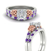 Load image into Gallery viewer, celtic-cushion-cut-purple-topaz-wedding-ring-set-in-white-gold-fdens2255cugvitoangle3-nl-wg-ws1.jpg
