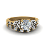 Load image into Gallery viewer, celtic-cushion-cut-wedding-ring-set-with-black-diamond-in-yellow-gold-FDENS2255B1CUGBLACK-NL-YG_08eea8c5-e588-4274-822b-fc0439596048?v=1757065045
