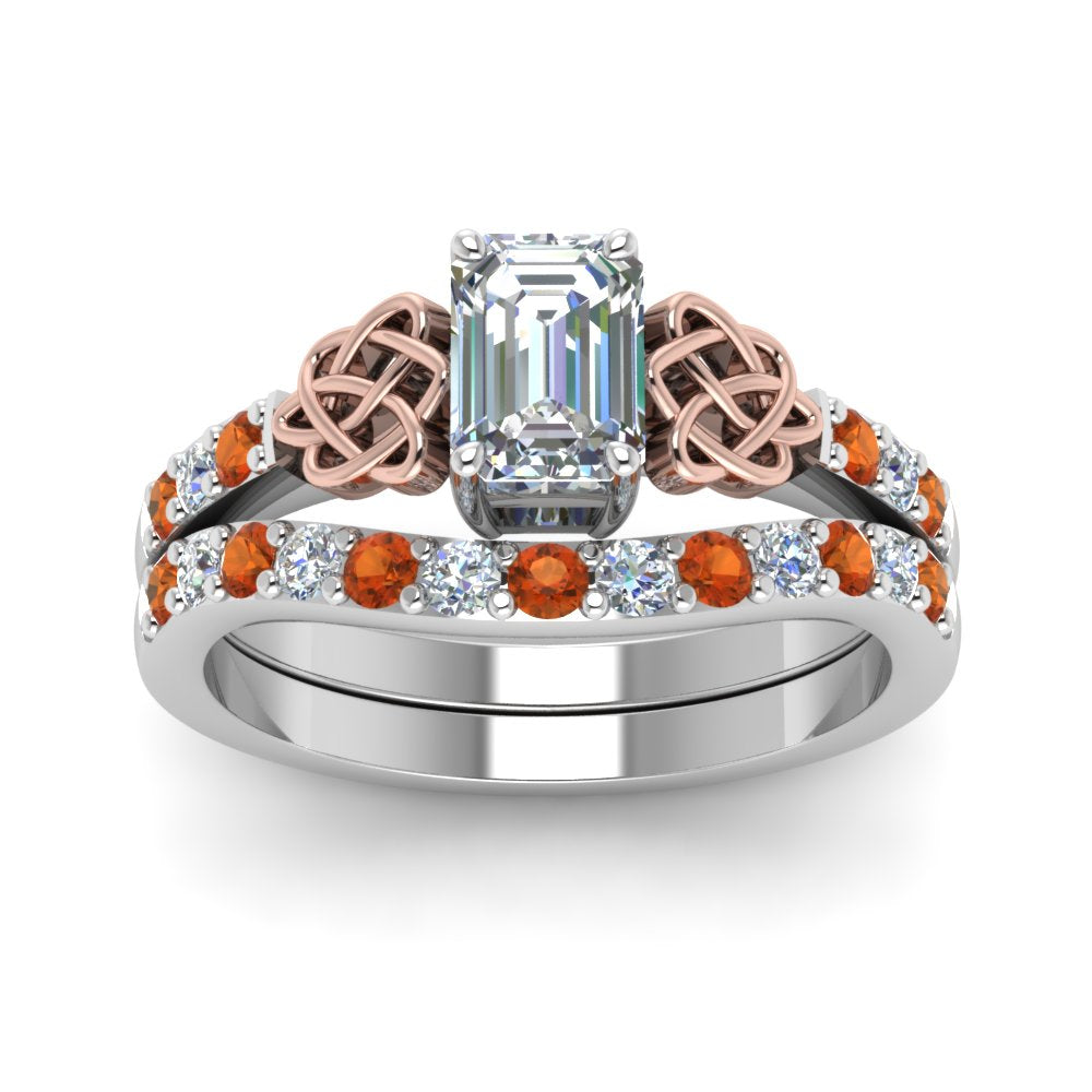 celtic-emerald-cut-diamond-wedding-ring-set-with-orange-sapphire-in-white-gold-FDENS2255B1EMGSAORANGLE5-NL-WG_b56408f2-0082-48f5-b3dd-4c09c448820c?v=1757056978
