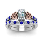 Load image into Gallery viewer, celtic-emerald-cut-diamond-wedding-ring-set-with-sapphire-in-white-gold-FDENS2255B1EMGSABLANGLE5-NL-WG_887db3d4-96a5-47d0-b2f3-4f716adcc32d?v=1757056978
