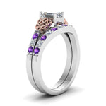 Load image into Gallery viewer, celtic-emerald-cut-diamond-wedding-ring-set-with-violet-topaz-in-white-gold-FDENS2255B1EMGVITOANGLE2-NL-WG_90334305-651a-4fa4-8b37-3d8910b1ff89?v=1757056978
