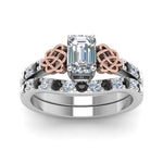 Load image into Gallery viewer, celtic-emerald-cut-wedding-ring-set-with-black-diamond-in-white-gold-FDENS2255B1EMGBLACKANGLE5-NL-WG_7e29f7ed-d5e9-46b0-b2bc-1ba5db8c0cb8?v=1757056978
