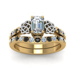 Load image into Gallery viewer, celtic-emerald-cut-wedding-ring-set-with-black-diamond-in-yellow-gold-FDENS2255B1EMGBLACKANGLE5-NL-YG_d5a90f5d-1723-48ff-bb51-c9182240bd75?v=1757056978
