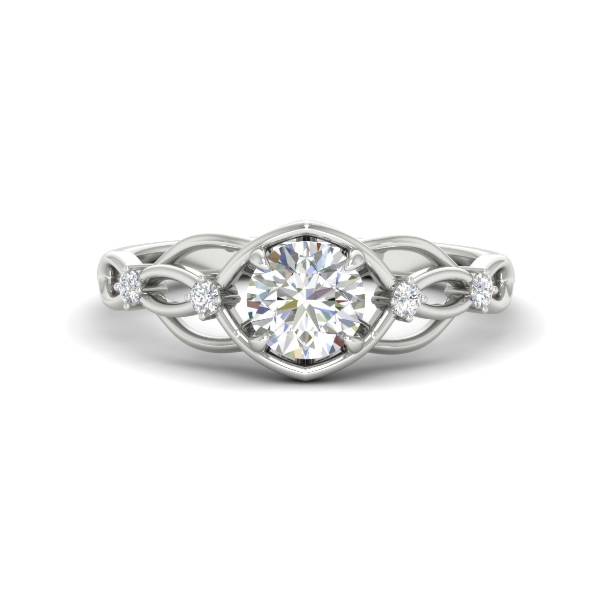 Celtic infinity Round Diamond Engagement Ring