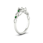 Load image into Gallery viewer, celtic-infinity-semi-mount-emerald-engagement-ring-in-white-gold-fdenr11611smgemgrangle2-nl-wg.jpg?v=1764671740