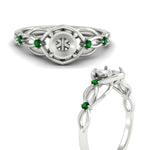 Load image into Gallery viewer, celtic-infinity-semi-mount-emerald-engagement-ring-in-white-gold-fdenr11611smgemgrangle3-nl-wg.jpg?v=1764671740