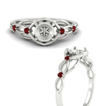 Load image into Gallery viewer, celtic-infinity-semi-mount-ruby-engagement-ring-in-white-gold-fdenr11611smgrudrangle3-nl-wg.jpg?v=1764671740