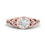 Load image into Gallery viewer, celtic-inspired-bezel-round-lab-grown-diamond-engagement-ring-in-rose-gold-FD10030ROR-NL-RG
