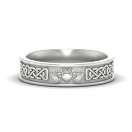 Celtic Knot Claddagh Wedding Band Ring