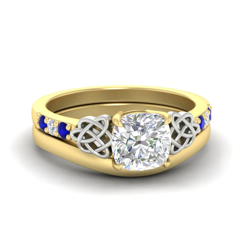 celtic-knot-cushion-cut-sapphire-ring-with-plain-band-set-in-yellow-gold-fdens2255cugsablsleep-nl-yg-ws3.jpg