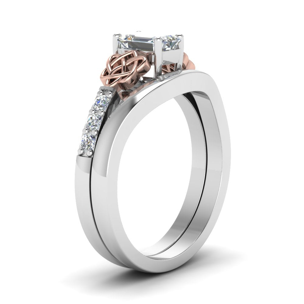 celtic-knot-emerald-cut-diamond-ring-with-plain-band-set-in-white-gold-FDENS2255B3EMANGLE2-NL-WG?v=1756976738