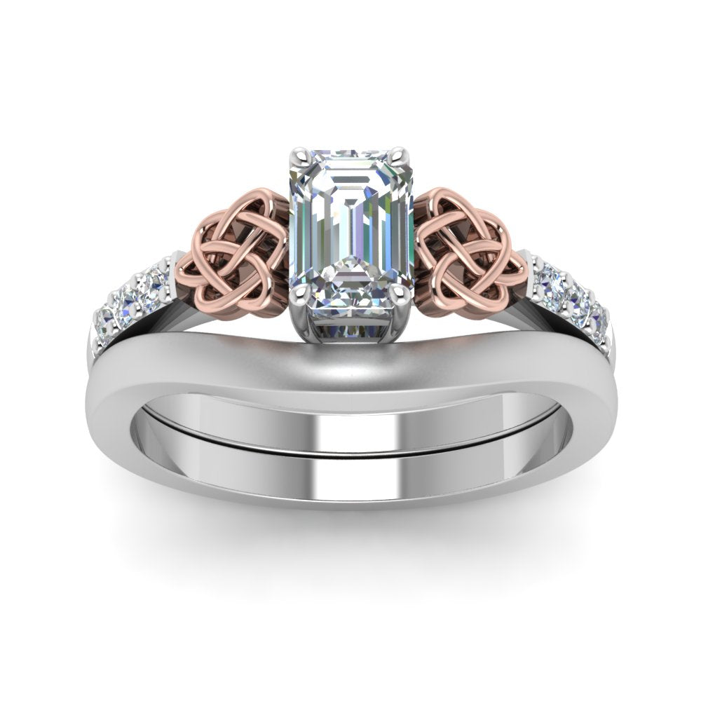 celtic-knot-emerald-cut-diamond-ring-with-plain-band-set-in-white-gold-FDENS2255B3EMANGLE5-NL-WG?v=1756976734