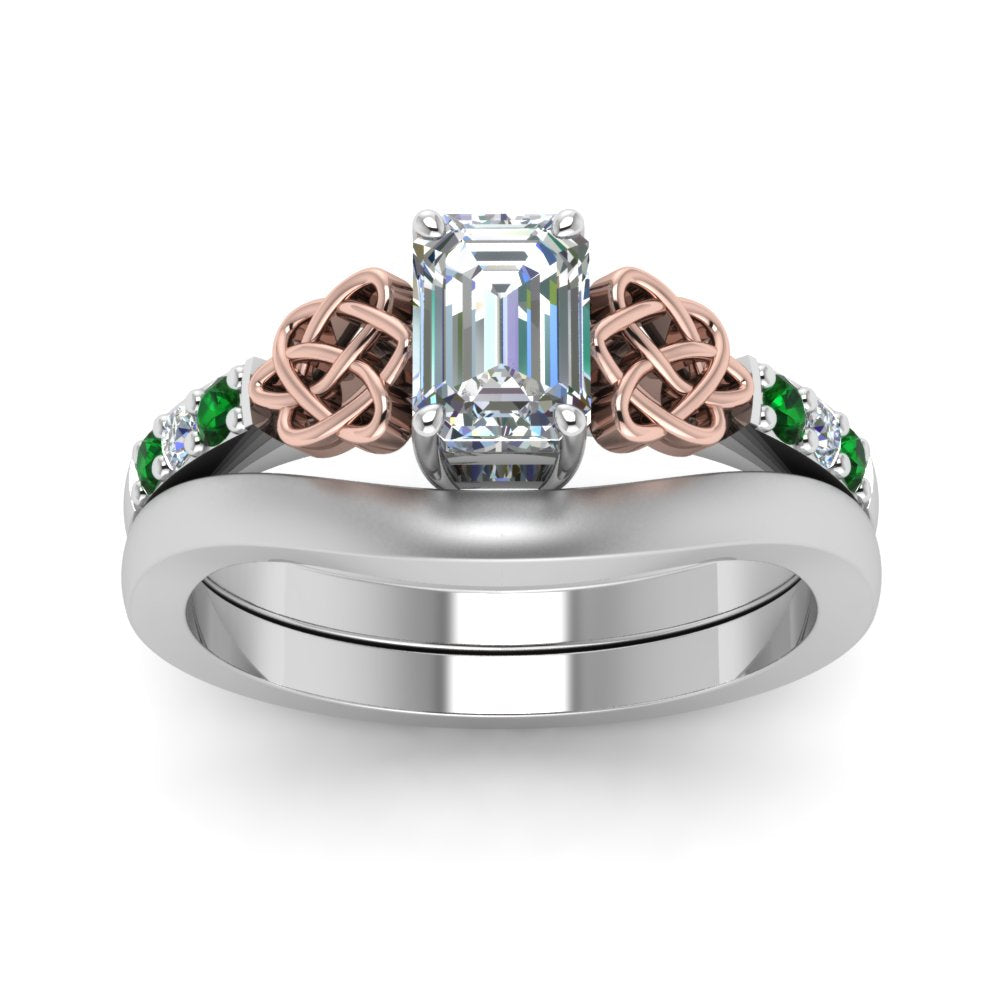 celtic-knot-emerald-cut-diamond-ring-with-plain-band-set-with-emerald-in-white-gold-FDENS2255B3EMGEMGRANGLE5-NL-WG?v=1756976733