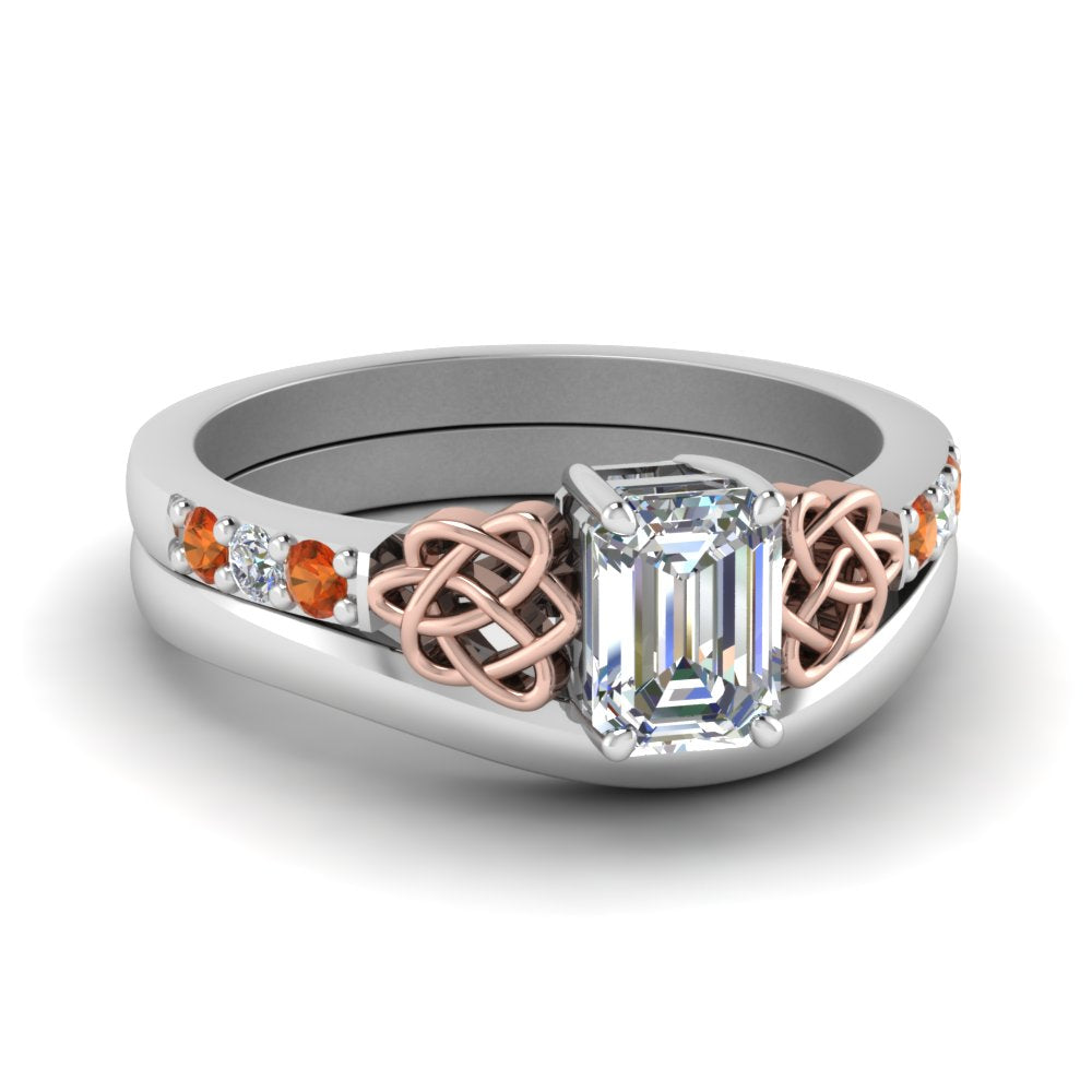 celtic-knot-emerald-cut-diamond-ring-with-plain-band-set-with-orange-sapphire-in-white-gold-FDENS2255B3EMGSAOR-NL-WG_1596059b-0faf-4ba6-a31e-6243980f71bc?v=1756976829