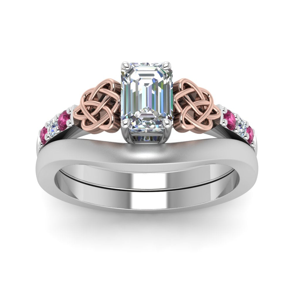 celtic-knot-emerald-cut-diamond-ring-with-plain-band-set-with-pink-sapphire-in-white-gold-FDENS2255B3EMGSADRPIANGLE5-NL-WG?v=1756976733