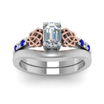 Load image into Gallery viewer, celtic-knot-emerald-cut-diamond-ring-with-plain-band-set-with-sapphire-in-white-gold-FDENS2255B3EMGSABLANGLE5-NL-WG?v=1756976733

